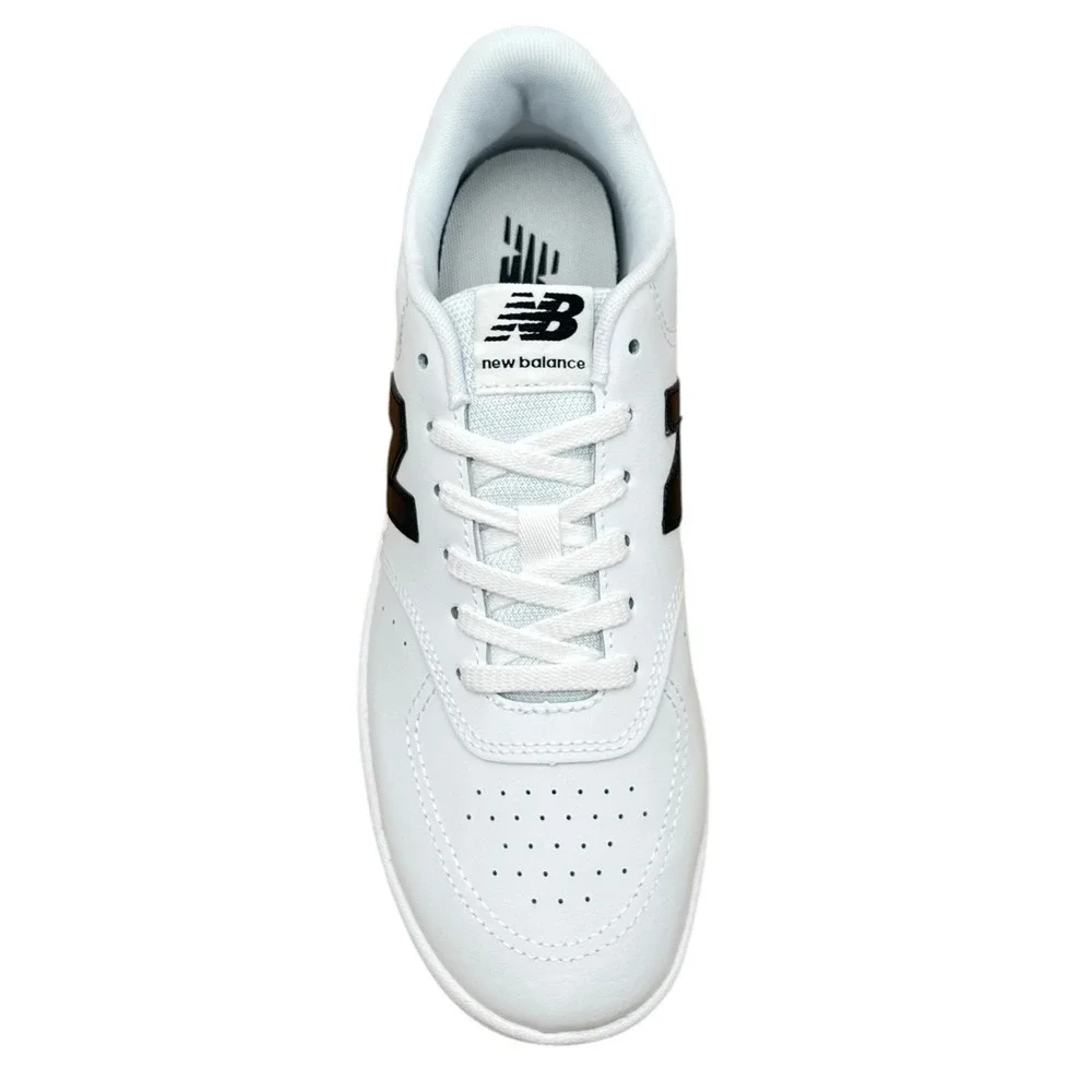 New Balance Mens BB80 Casual Leather Sneakers Size 9 White Black Low Top Fashion